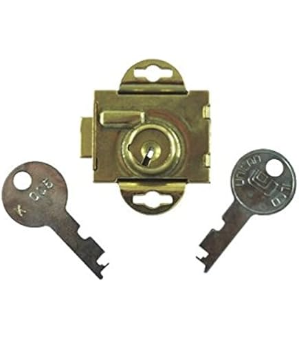Prime-Line Mailbox Lock – Steel Brass-Plated Replacement For Auth, United & Florence, 1/4-Inch Throw, Offset Cylinder (Single Pack)