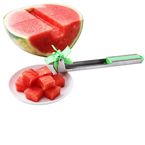 6PACK Melon Stainless Steel Windmill Watermelon Slicer - Melon and Cantaloupe Fruit Slicer, Carver, Cutter, Knife - Carving and Cutting Tools for Home, Professional Restaurant Chefs - Easy Grip Kitchen Gadgets