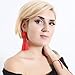Boderier Thread Tassel Earrings Chandelier Drop Dangling Earrings with Beaded Hoops Stud Earrings Statement Dangles for Women (Red)