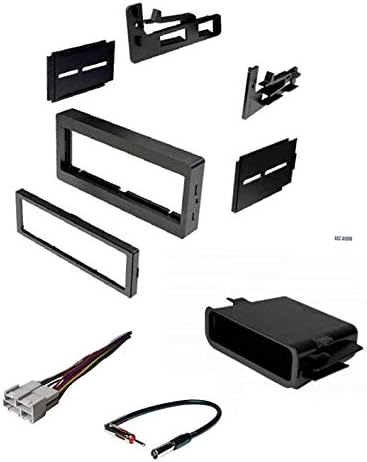 Car Stereo Dash Kit, Wire Harness, Antenna Adapter, Pocket for Installing a Single Din Radio for some 95-02 Chevrolet Astro Avalanche Express Silverado Suburban Tahoe GMC Sierra Yukon - No Premium Amp