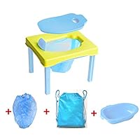 YWXJY Kids Toddler Folding Magic Toilet Stool Potty Urinal Training Toilet Seat Boys Girls, Baby Portable Travel Car Emergency Toilet, Pee Bottle Outdoor Camping Hiking, 20 Potty Liners-Yellow