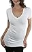 ToBeInStyle Women’s Beautiful Wardrobe Classic Short Sleeve V-Neck T-Shirt - White - M