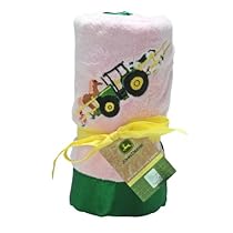 John Deere Baby Stuff John Deere Fleece Blanket with Embroidered Satin Trim, Pink