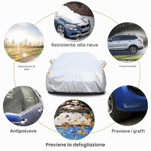 Kayme Outdoor Car Cover, Compatible with BMW X5 (2010-2025), 6-Way Cover for Waterproof Anti UV Anti Wind Dustproof Cover with Zip and Cotton
