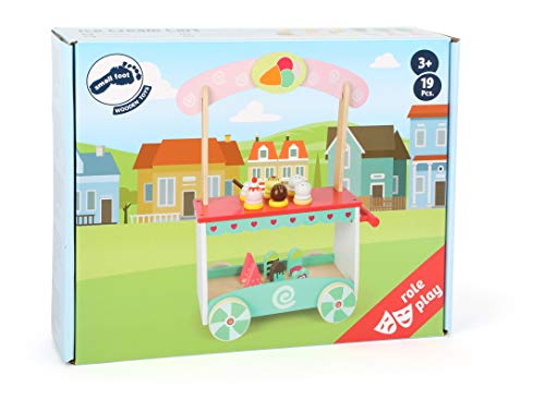 Small Foot Eiswagen aus Holz, Kaufladen Zubehör auf beweglichen Rädern, für Kinder ab 3 Jahren, 11065 Spielzeug, Mehrfarbig – Bild 8