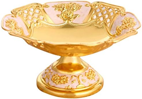 JHNEA Fruit Storage Basket Stand, Countertop Metal Fruit Bowl BasketFruit Basket Holder Centerpiece Storage for Fashion Candy Dish Dry Pots,Gold_18x8cm/7x3inch