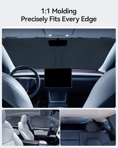 LANTU 8 Pack Car Sun Shades for Tesla Model Y 2025-2026 Juniper Design for Rear Windshield Side Window Complete Kit Camping Privacy Curtains UV Protection Tesla Model Y Accessories