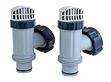 Intex Above Ground Plunger Valves with Gaskets & Nuts Replacement Part (2 Pack)