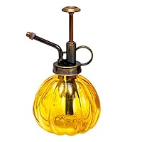 Layboo Vintage Style Transparent Glass Pumpkin Bottle Sprayer Watering Can Plant Mister (Yellow)