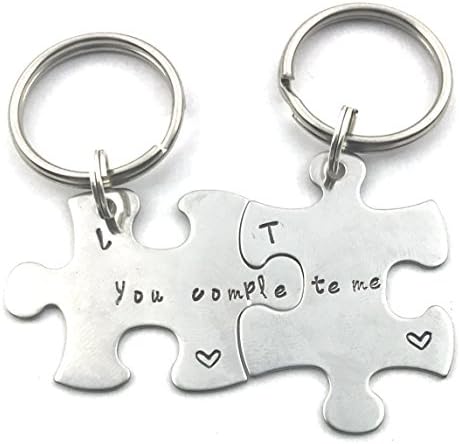 You Complete Me Matching Puzzle Piece Keychains