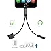 iPhone 7 / 7 Plus Adapter, iPhone 7 Accessories 2 in 1 Lightning Adapter Cable Charge and Headphone Splitter (Black)