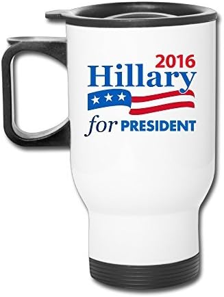 Hillary Clinton For President 2016 14oz Stainless Steel Vacuum Insulated Travel Mug White