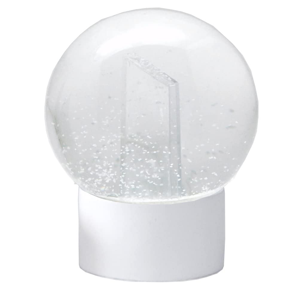 Snowglobe for You 40075 Photo Snow Globe Glass Filled Photo Frame with Plastic Base Round 100 mm Diameter White