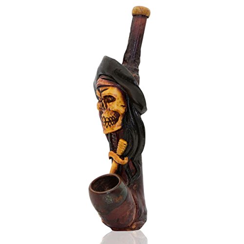 Handmade Tobacco Pipe Horror Movies 2 Hand Painted Art Collectible (Sword Skull 2)