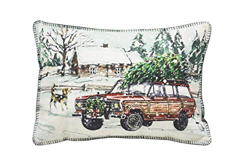 white oblong throw pillow