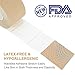 Laneco Kinesiology Tape(19.7ft Uncut Per Roll, 4 Pack), Latex Free Physio Tape, Breathable, Water Resistant Sports Tape for Muscles & Joints, Pain Relief and Injury Recovery, Free Taping Guide