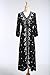 R.Vivimos Womens Boho Floral Embroidered Casual Drawstring Tie Cotton Long Dresses XXL Black
