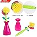 Wed2BB Flower Design Non-Scratching Nylon Dish Brush With Vase Holder - Random Color