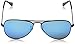 Ray-Ban Rj9506S Metal Aviator Sunglasses, Matte Black/Blue Flash, 50 mm