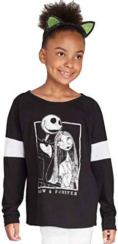 Disney Nightmare Before Christmas Long Sleeve T-Shirt Tee for Girls Black