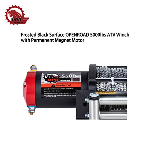 OPENROAD 5500 lb Capacity Electric Winch with Cable,12V ATV Winch with Wireless Remote Control,UTV/ATV Towing Winch with Winch Mount Plate,Recovery Winch Kit… - Image 3