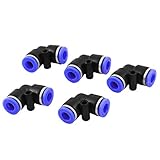 uxcell 5 Pcs Air Pneumatic 6mm L Shaped Push in Elbow Connector Tube Fittings