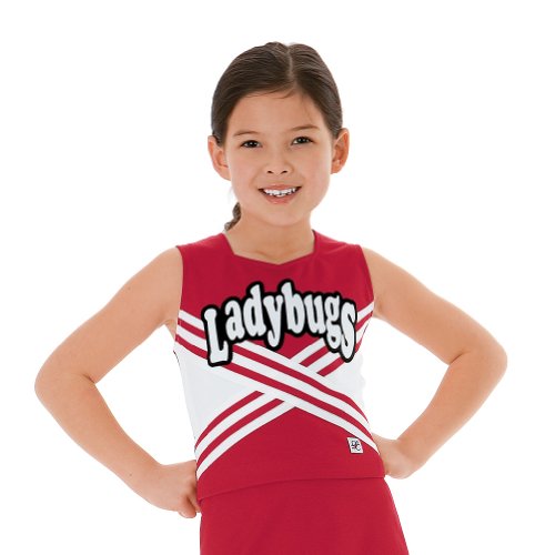 Criss-Cross Cheerleading Shell, YM, Red