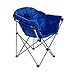 ECOLINEAR Folding Saucer Moon Chair Short Plush Faux Fur Padded Club Seat (Blue)