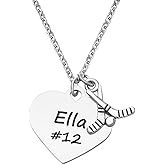 Personalized Hockey Necklace with Engraved Charm, Hockey Jewelry, Hockey Gifts, Ice Hockey Charm Necklace, for Girl Hockey Players & Hockey Moms