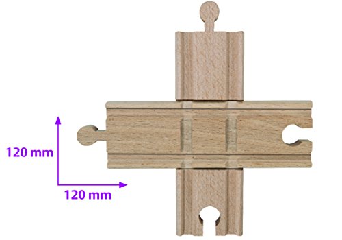 Eichhorn 100001403 - Bahn, Kreuzung 2 teilig - 12cm - Buchenholz - verbaubar mit nahezu allen Schienenbahnsystemen – Bild 4