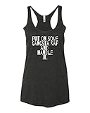 Panoware Women's Workout Racerback Tank | Put On Some Gangsta Rap and Handle It, Vintage Black, Large