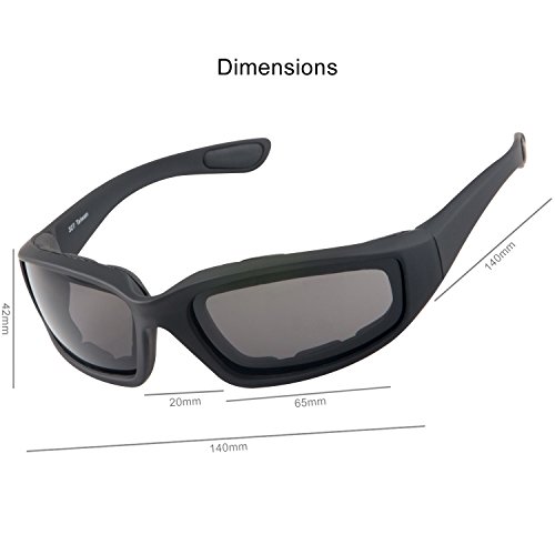WYND Blocker Polarized Motorcycle & Fishing Floating Sports Wrap Sunglasses (Black / PZ Smoke Lens)