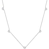 Eesphy 18K Gold Plated Crystal & Zirconia Necklace for Women,Elegant Heart Pendant,Cable Chain,15.8in + 2in Extension,Dainty Everyday Jewelry Gift