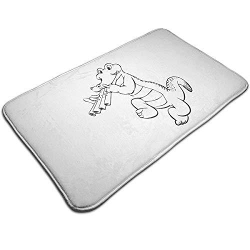 HengZhe Door Mat Crocodile Play Clarinet Entrance Rug,Fade Resistant Floor Mats,Slip-Proof Bathroom Mat,Shoes Scraper Carpet,19.5x31.5x0.47 Inches