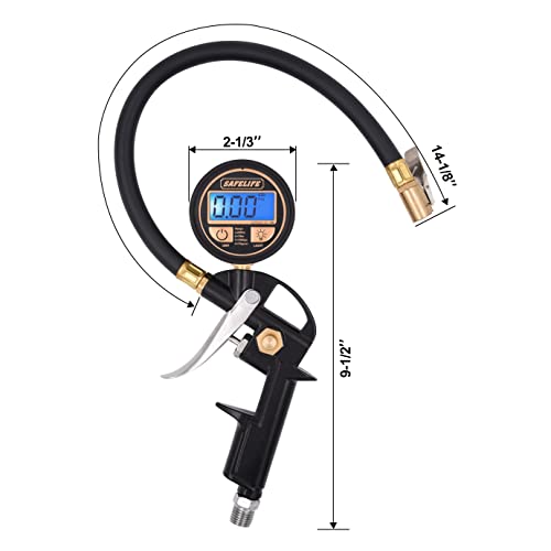 SAFELIFE Digital Tire Inflator with Pressure Gauge, 250 PSI Tire