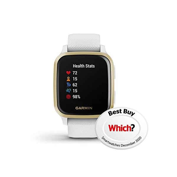 Garmin Venu Sq GPS Smartwatch with All-day Health Monitoring and Fitness Features, Built-in Sports Apps and More, White…