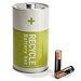 Monkey Business The Battery Recycling Bin Tin Container, Two Compartments for Used Battery Disposal