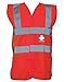 First Aid Cross, Printed Hi-Vis Vest Waistcoat - Red/White XL