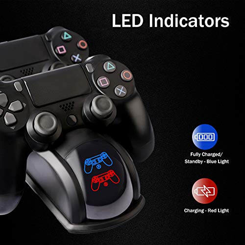 2 Controller+Charger+Charging+Playstation4+Indicators