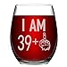 HESHS Wine Glass 39 + One Middle Finger 40th Wine Glass for Men Women, Funny Stemless Wine Glass for Friend Wine Lover Turning 40 Perfect Party Decoration Big Capacity Better Sober Up 15Oz