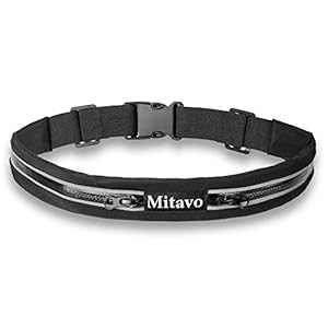 Mitavo Running Belt, Fitness Belt, Sport Fanny Pack met Reflectoren, Zwart voor Vrouwen