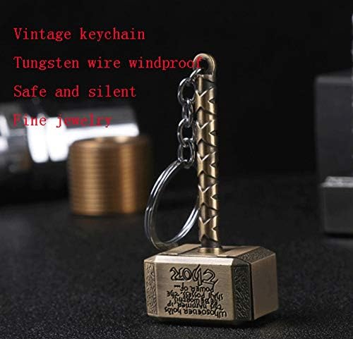 Zenghh Keychain USB Charging Lighter Tungsten Wire Windproof Unique Shape Quake Design Classic Decoration Compact and Compact Lighter Convenient for Men and Women to Carry Around (Color : Gold)