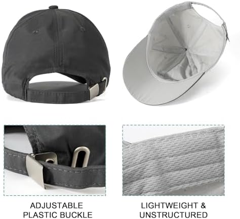 2 Pcs Baseball Cap Herren Damen, Schnelltrocknend Basecap Running Cap mit Reflektierende Krempe Unisex, Leichte Schildmütze Verstellbar Draußen Kappen Sonnenhut Golff Tennis Cappy Sommer Caps