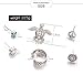 Cyntan Cuff Earrings Vintage Punk Stud Earrings Set Boho Tortoise Crystal Earrings Ear Jewelry For Women (Silver # 7)