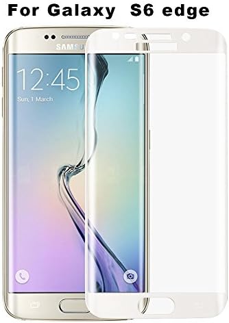 [Touching]Curved Samsung Galaxy S6 Edge (Edge not for normal S6 EDGE Plus)) Tempered glass Screen Protector, Premium Fully Original Curved Screen Guard For Galaxy Edge[White]