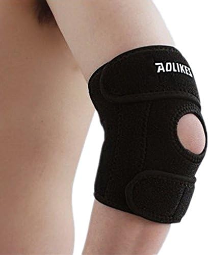 Mcolics Adjustable Neoprene Tennis Golfers Elbow Brace Wrap Arm Support Strap Band, Breathable Compression Sports Elbow Guard Protector Pad for Weightlifting, Tendonitis, Arthritis. 1 Sleeve