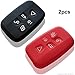 Massimiliano Incas 2pcs Dobrev 5 Buttons Silicone Smart Key Case Rubber Cover Skin Fob Holder for Land Rover Range Rover Evoque Sport Vogue Discovery Freelander Remote Key (Black and red)
