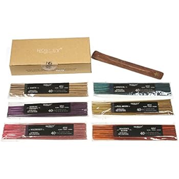 Aromatherapy Hosley 240 Pack Assorted Highly Fragranced Incense Sticks Dragon's Blood Earth Full Moon Sensual Therapy Spiritual Wildberry. Infused with Essential Oils. O3