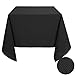 Deconovo Black Square Tablecloth Polyester Spillproof Washable Tablecloth for Sqaure Tables 60 x 60 Inch Black