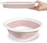 haoyuan 5L Collapsible Washing Up Bowl Foldable Portable Basin Pink